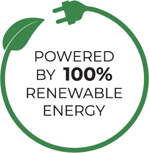 Green energy hosting badge
